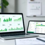 Grüne Finanzcharts und erneuerbare Energien symbolisieren nachhaltige ETFs 2025.