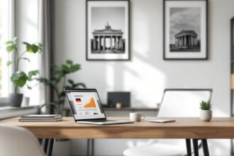 Deutscher Heimarbeitsplatz mit Laptop und Gesetzesunterlagen, symbolisch für Arbeitsrecht 2025