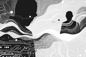 Visualisierung von Geldwäsche mit abstrahierten Geldscheinen und digitalen Elementen
