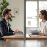 Ein Psychologe und ein Psychotherapeut in einem deutschen Beratungszimmer, getrennt dargestellt, jeweils mit charakteristischen Arbeitsmaterialien.