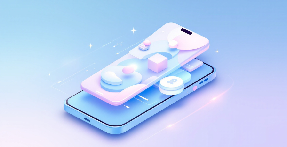 Smartphone mit verschiedenen Meditationsapp-Symbolen und beruhigender, digitaler Aura als Sinnbild für moderne, kostenlose Meditationsapps 2025.