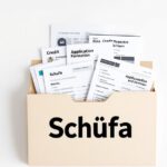 Symbolbild einer offenen Schufa-Akte mit Finanzdokumenten zur Veranschaulichung der Schufa-Auskunft.